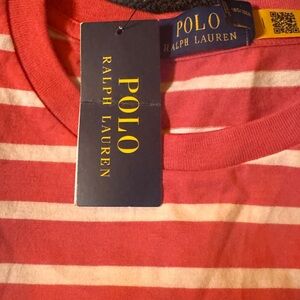 Polo by Ralph Lauren Red and White Striped Short Sleeve Tee